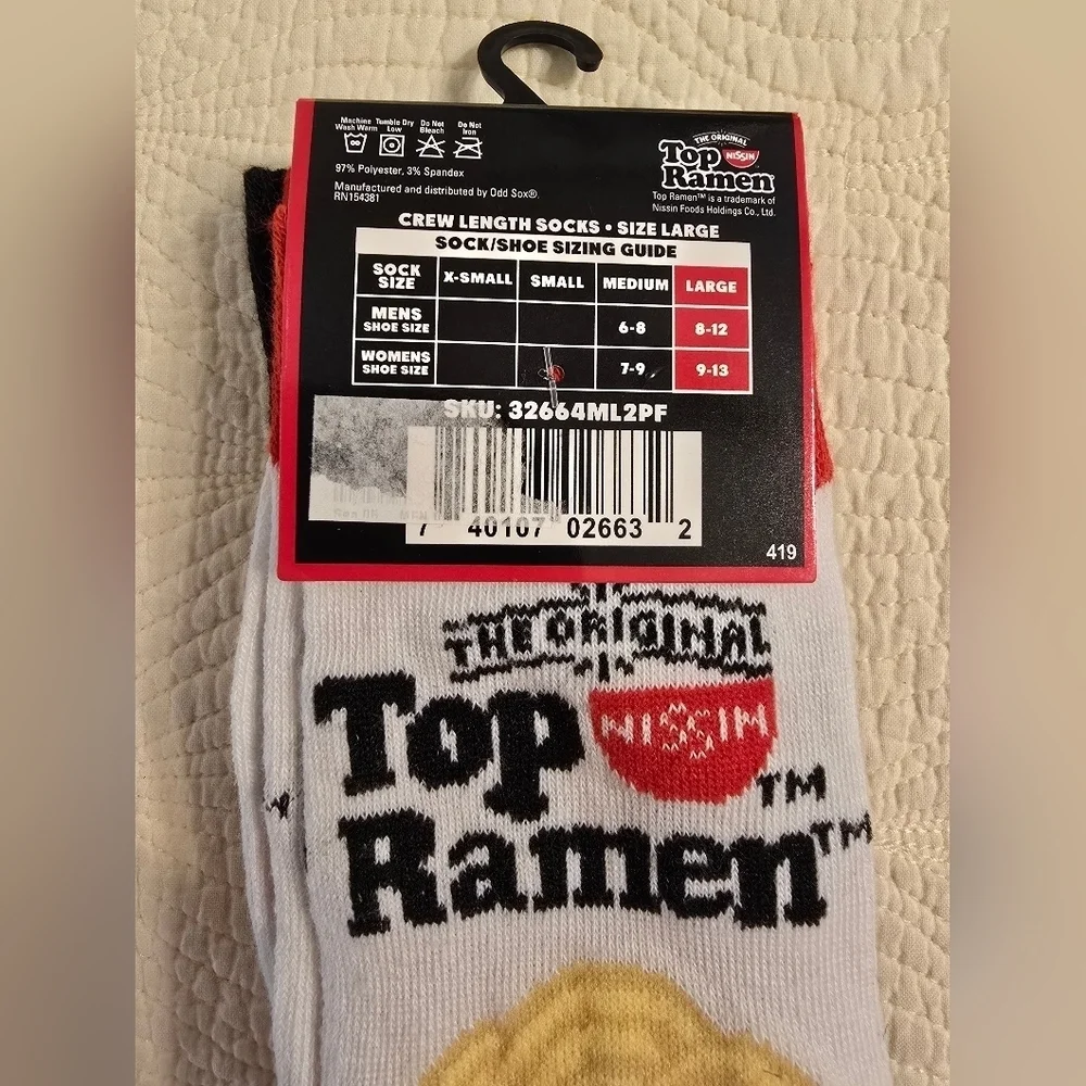 NWT Top Ramen 2 Pairs Of Socks